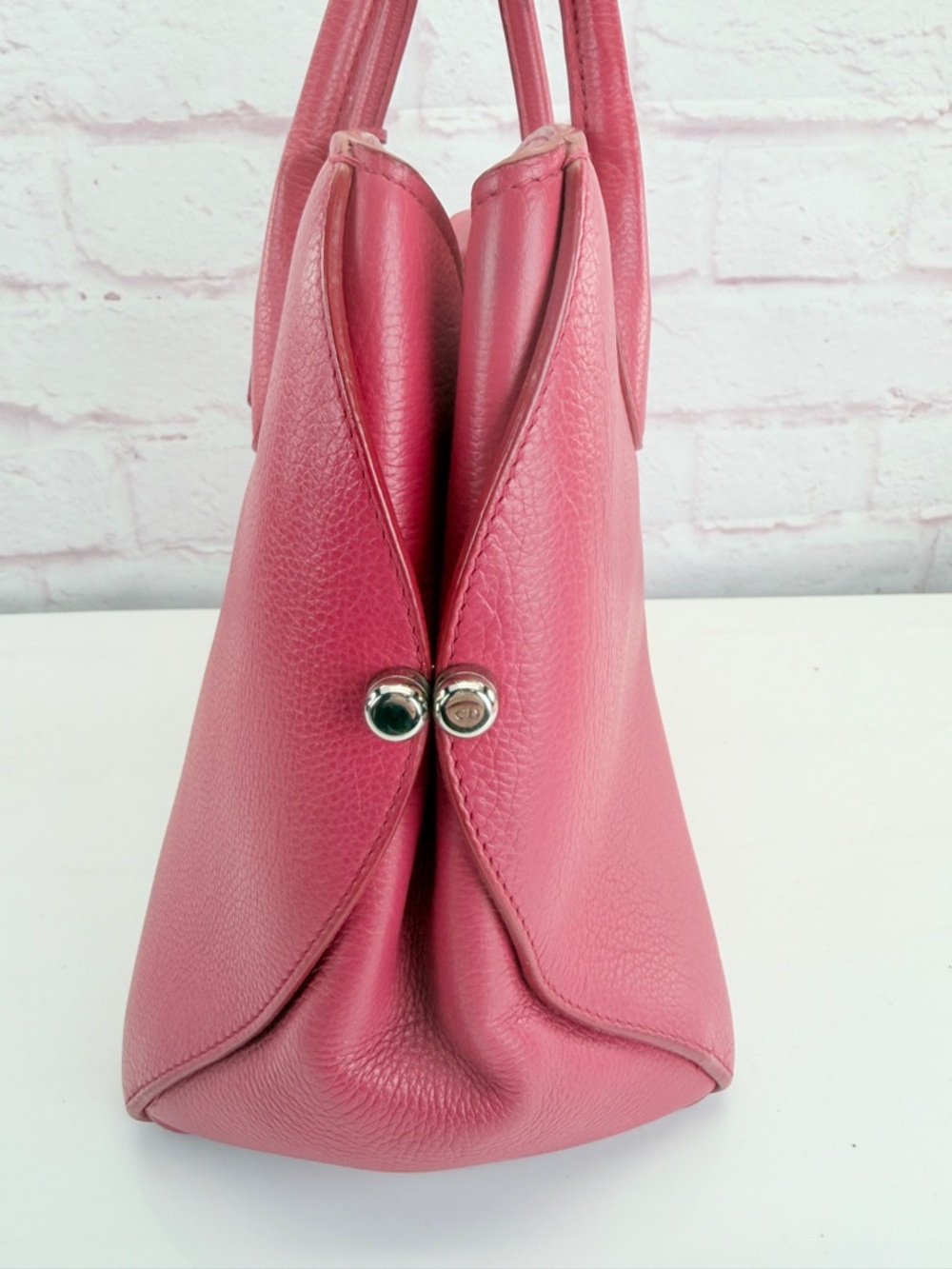 Christian Dior Open Bar Pink Leather Tote Handbag - Picture 5 of 15